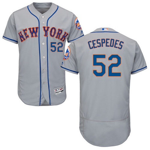 Mets #52 Yoenis Cespedes Grey Flexbase Authentic Collection Stitched MLB Jersey